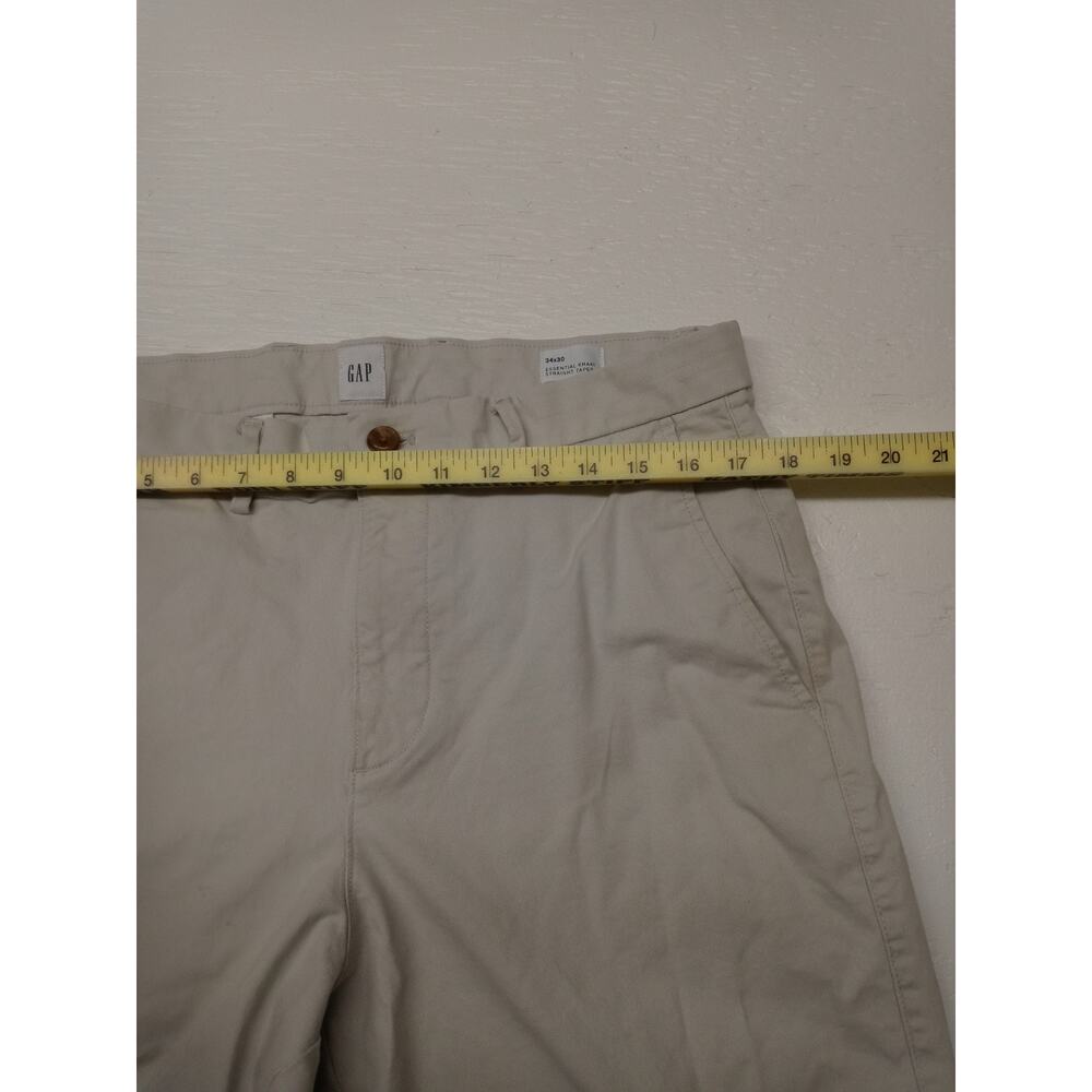 Gap 34x30 Essential Men's Khaki Straight Taper Pants Good Condition Clothing - Picture 2 of 10